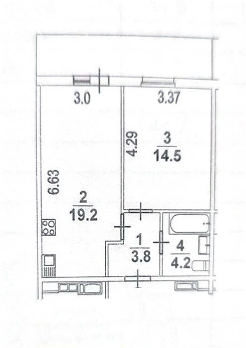 NO COMMISSION | SALE OF 1-ROOM APARTMENT WITH BALCONY | st.