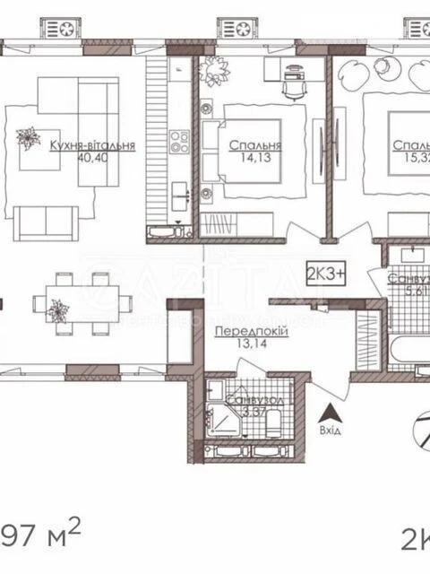 Sale of 3-room apartment 96 sq. m on Richkova St. 4 • ID 34675314
