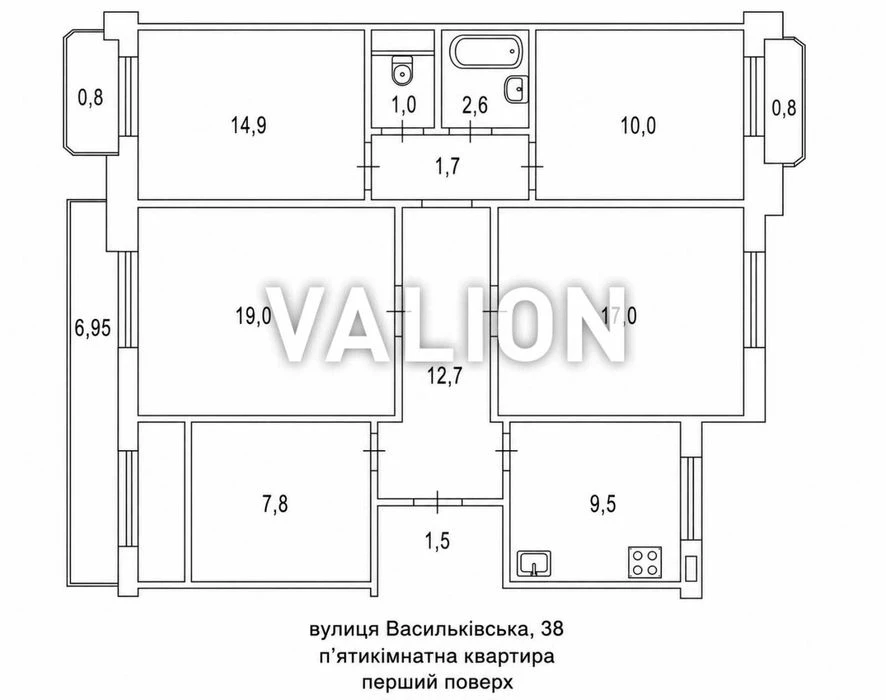Продаж 5-кімнатної квартири, вул. Васильківська, 38, 101,45