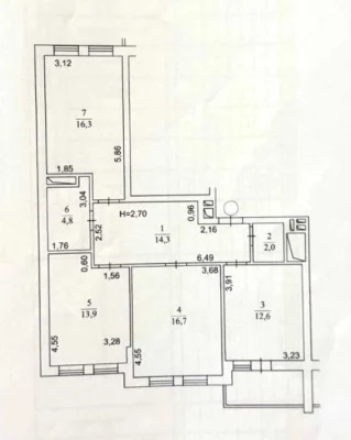 * Bright 3-room apartment on Olesya Berdnika St., 1, residential complex Ni