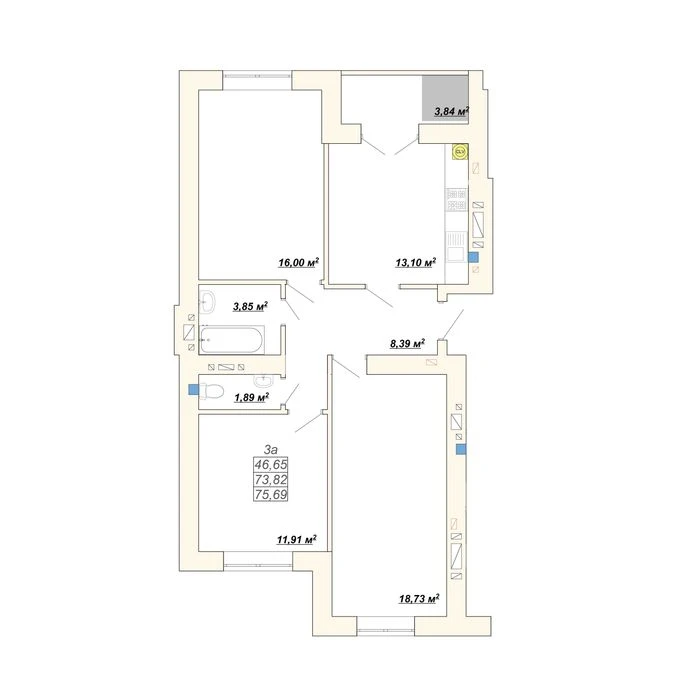 Продажа готовой 3ком.квартиры в ЖК рядом с Парком и Озером. 4