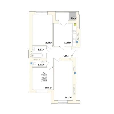 Продажа готовой 3ком.квартиры в ЖК рядом с Парком и Озером. 4