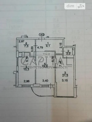 Sale of 3-room apartment 80 sq. m. on Andriy Verkhoglyada St. 2A • I