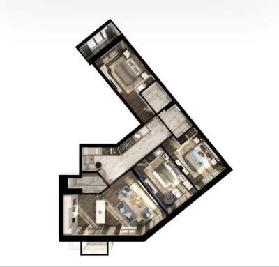 No % Sale 130 m2 3-room apartment in the club residential complex Illinsky House Podi