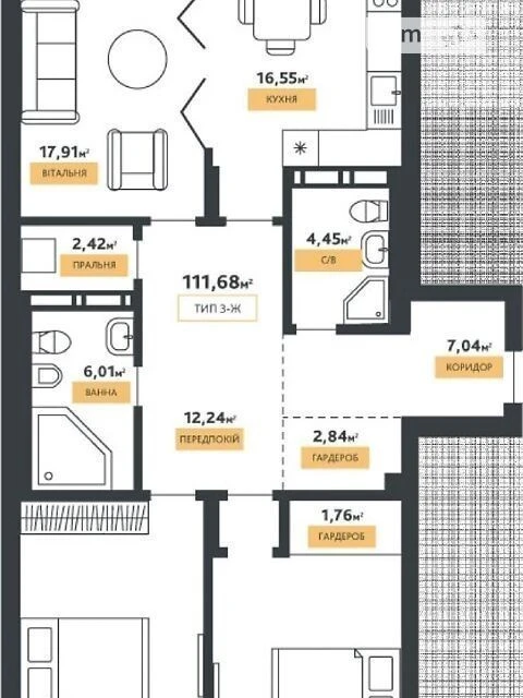 Sale of 3-room apartment 112 sq. m on Shchekavytska St. 46 • ID 3471