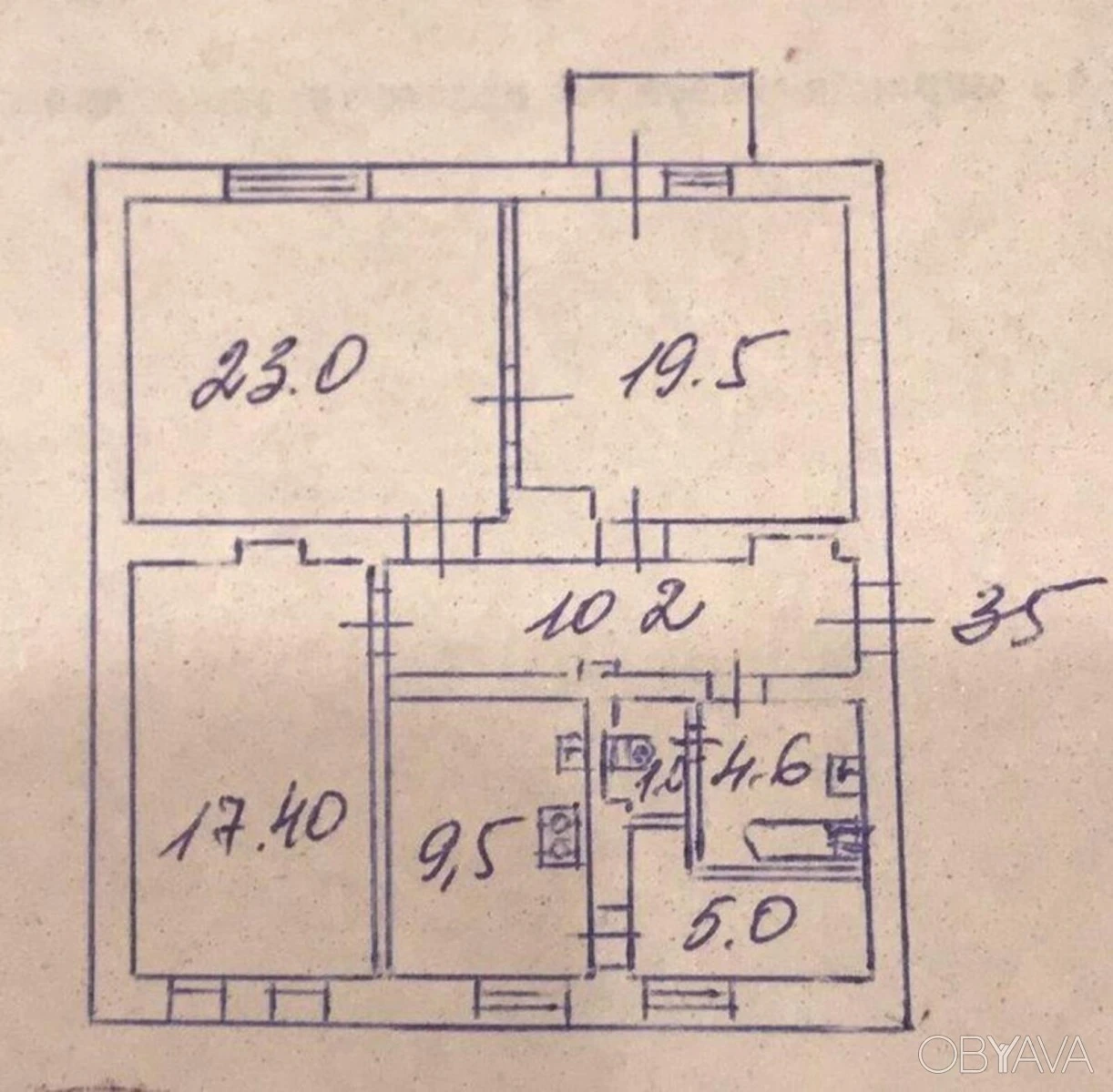3-room apartment, 87 sq.m