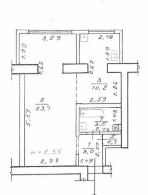 Sale of an enlarged one-room apartment 100 meters from the metro station "23"