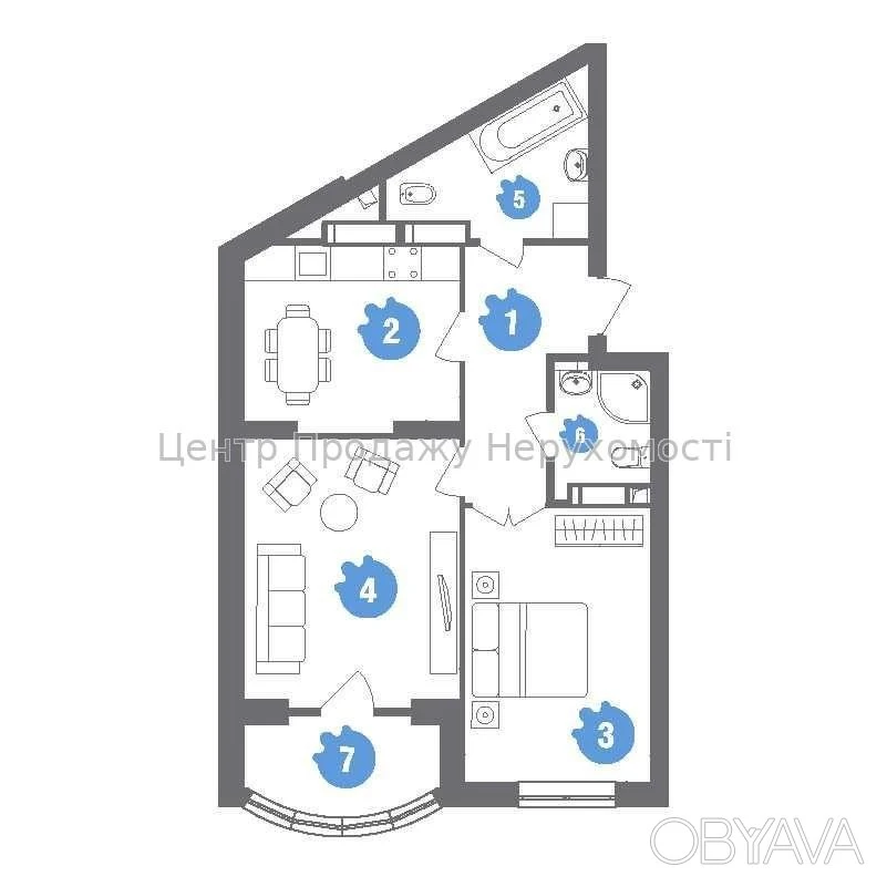 2-room apartment, 63 sq.m.