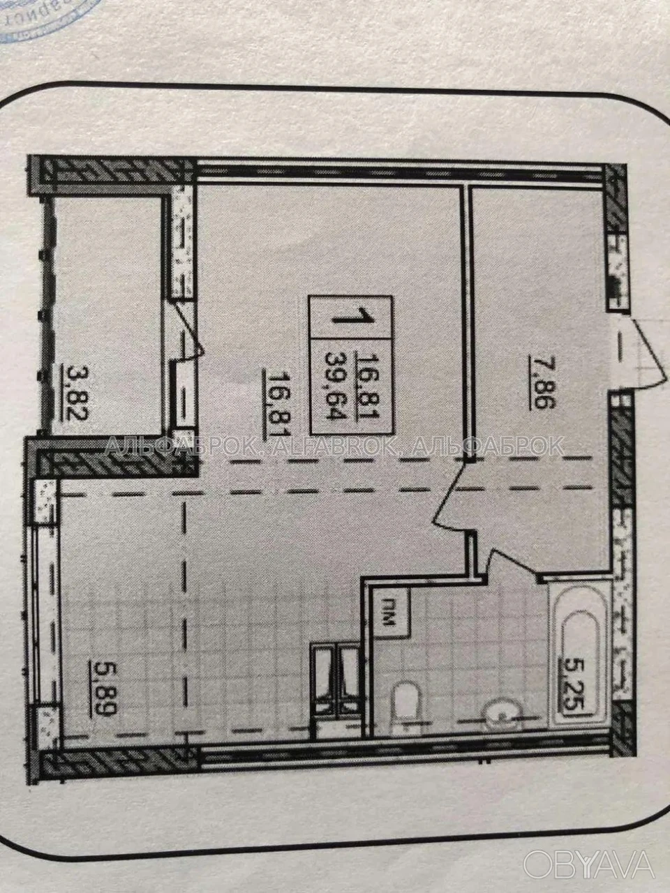 1-room apartment, 40 sq.m.