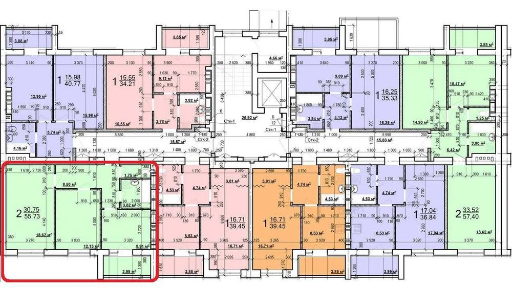 Two-bedroom apartment (56 sq m) for sale in the newly completed Mira residential complex. Documents available.