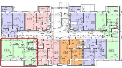 Two-bedroom apartment (56 sq m) for sale in the newly completed Mira residential complex. Documents available.