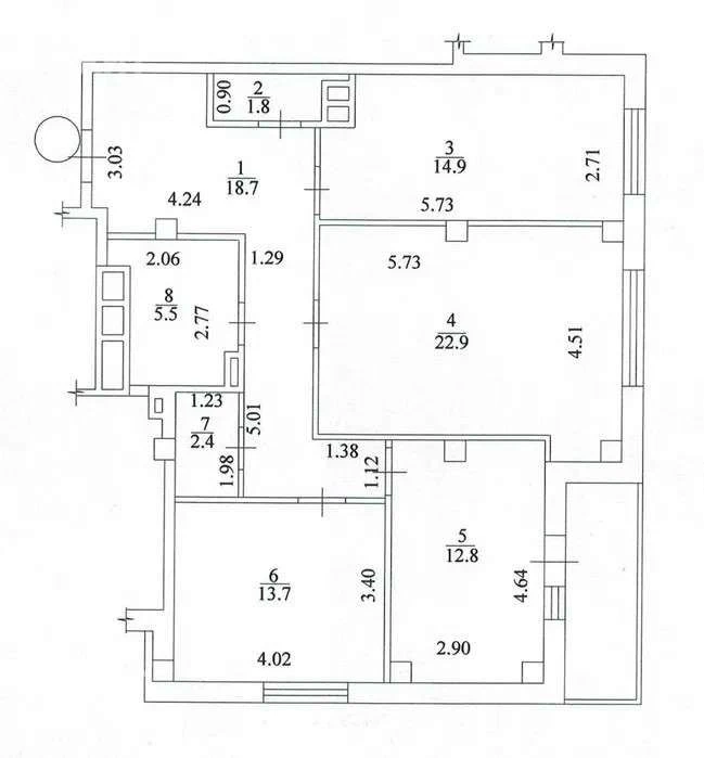 3-room apartment 94 sq.m., Residential Complex Prolisok (New buildings, Residential Complex Prolisok, Palace of Sports