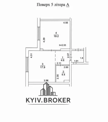 Apartment for sale on the 5th floor 48m2 Perfect town Maksimovicha 3