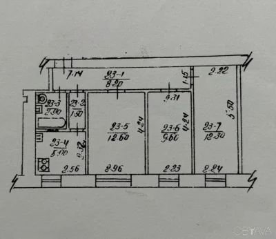 3-room apartment, 53 sq.m.