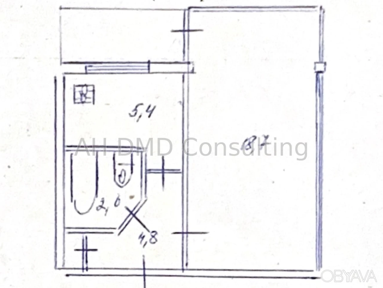 1-room apartment, 32.3 sq.m.