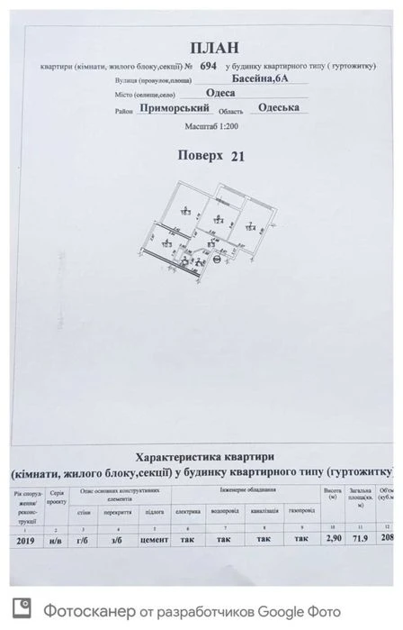 Квартира 72 метра Одесса, 34 жемчужина
