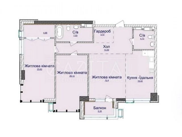 Sale of 3-room apartment 118 sq. m on Andriy Verkhoglyada St. 1-20A