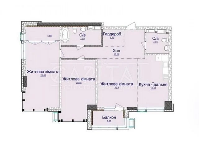 Sale of 3-room apartment 118 sq. m on Andriy Verkhoglyada St. 1-20A