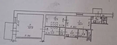 3 комнатная квартира в центре, 494151