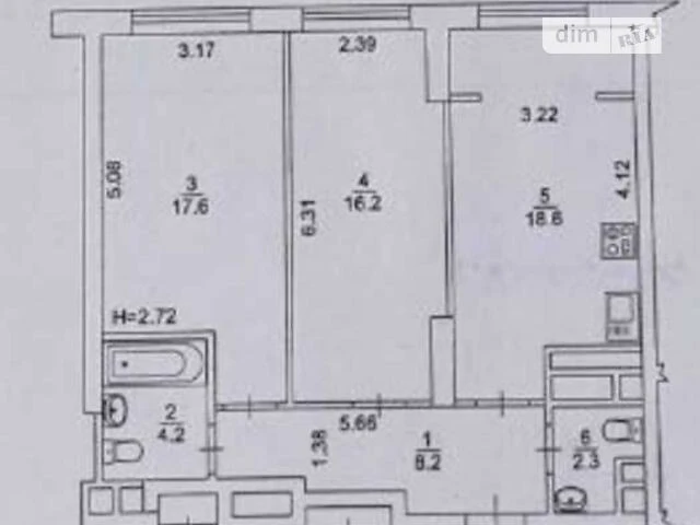 Sale of 2-room apartment 67 sq. m. on Akademika Zabolotnogo St. 1B