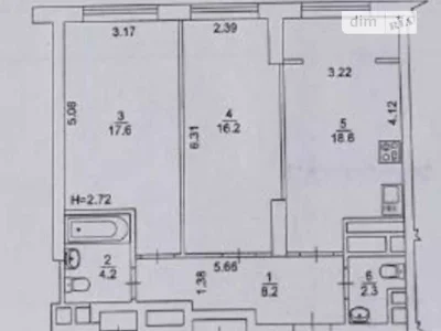 Sale of 2-room apartment 67 sq. m. on Akademika Zabolotnogo St. 1B