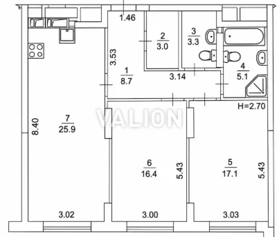 Продажа: Двухкомнатная квартира 79,5 м² в ЖК Новый Автограф