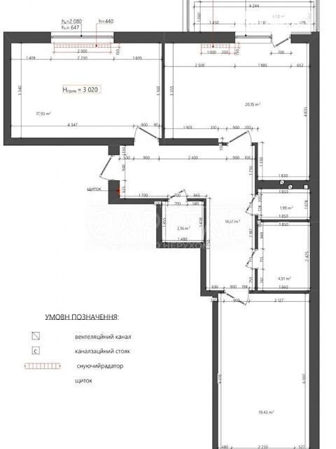 Sale of 2-room apartment 85.6 sq. m. on Vasylya Tyutyunnyka 28A street •