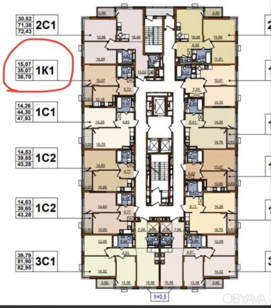 1-комнатная квартира, 39 кв.м