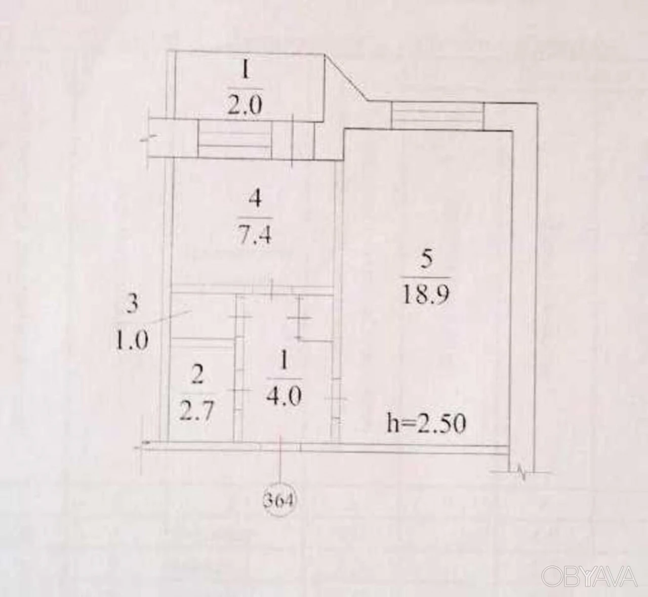 1-комнатная квартира, 36 кв.