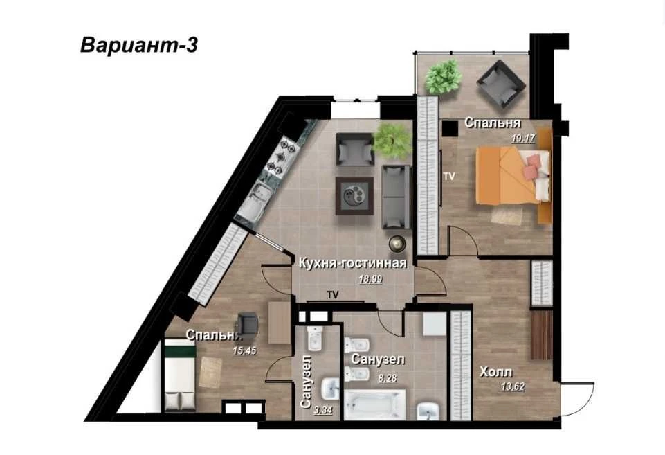 NO COMMISSION! 2-room residential complex "Akvamarin", district 16st. Font