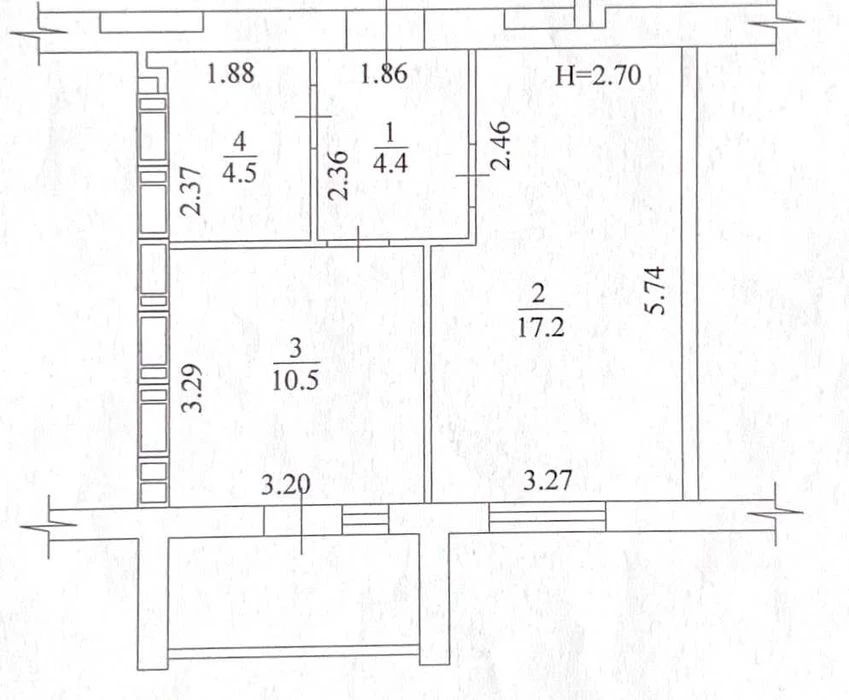 EX! Residential Complex Mira 1-room apartment (39 sq. m.) near KhTZ, Industrialnaya metro station