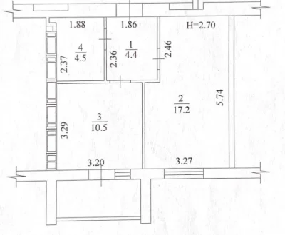 EX! Residential Complex Mira 1-room apartment (39 sq. m.) near KhTZ, Industrialnaya metro station