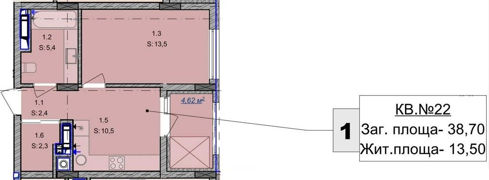 Продаж 1 кім. квартири в ЖК Латерра / 6 пов.