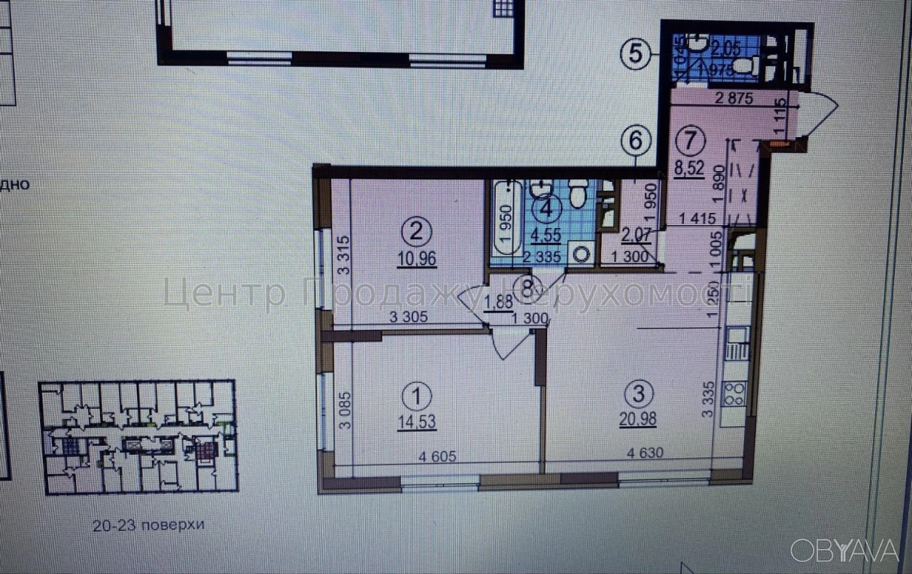 2-room apartment, 65.54 sq.m.
