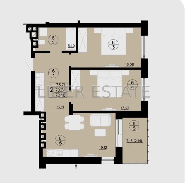 Продаж 1-кімн квартири 46м² в ЖК "AURA"
