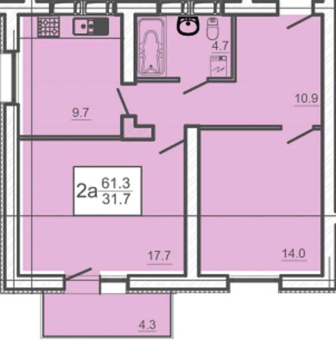 Residential Complex OASIS: Selling a 2-room apartment (61 sq. m) in the MV new building