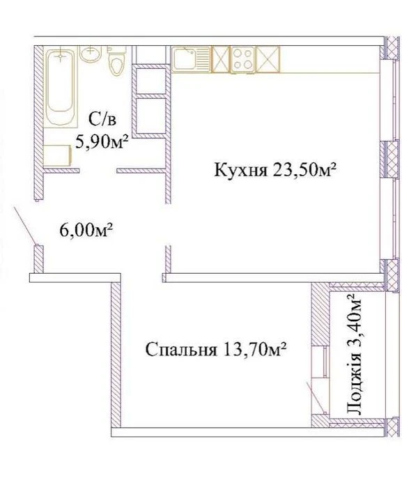 1-комнатная квартира в сданном ЖК "Скай Сити" на улице Варне