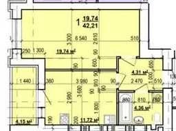 Best price! 1k S 42m in the new building of the Mira residential complex. KhTZ. Q