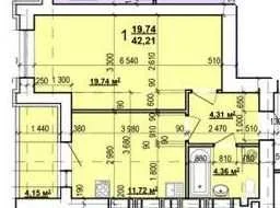 Best price! 1k S 42m in the new building of the Mira residential complex. KhTZ. Q