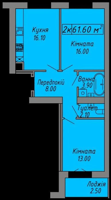 2-кімнатна квартира в центрі, на розтермінування 2 роки