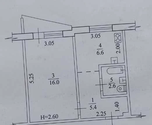 24500 Saltovka 531 district Cool 1-room apartment for sale