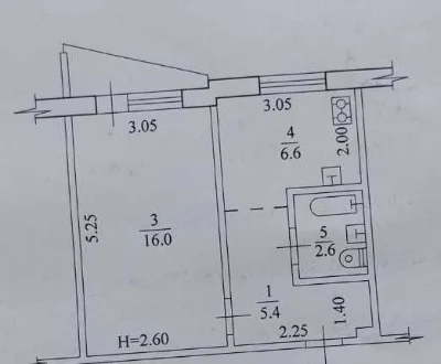 24500 Saltovka 531 district Cool 1-room apartment for sale