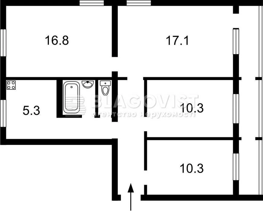 4-room apartment for sale, 23 Milyutenka St., 80m2, Lisova