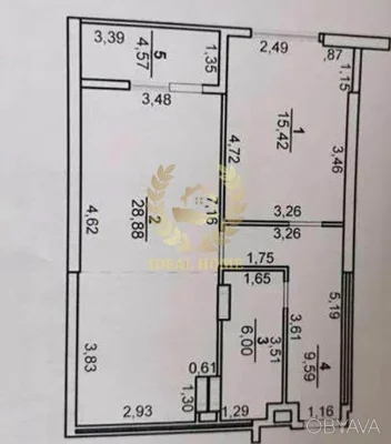 2-room apartment, 64 sq.m.