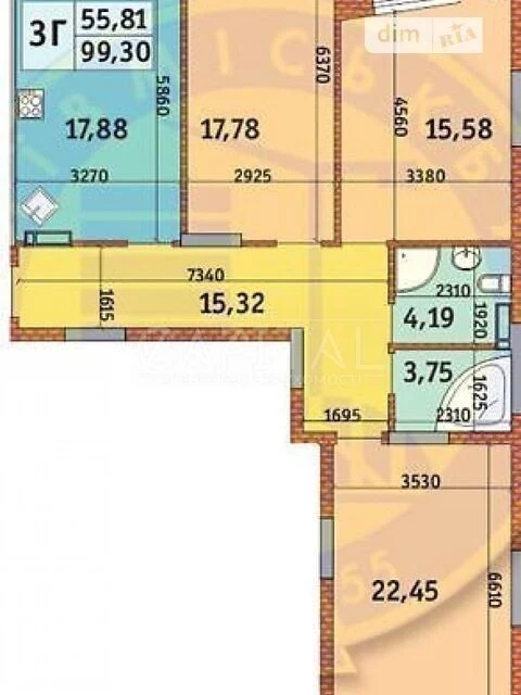 Sale of 3-room apartment 100 sq. m on Bogatyrska Street 32 • ID 346