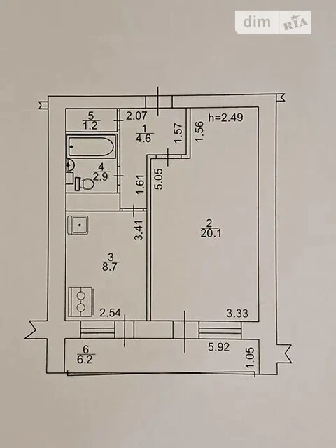 Sale of 1-room apartment 43.7 sq. m. on Mykoly Vasylenko St. 13 •