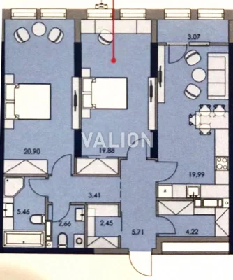 Three-room apartment for sale 86 m² in the residential complex Novy Avtograf in Dni