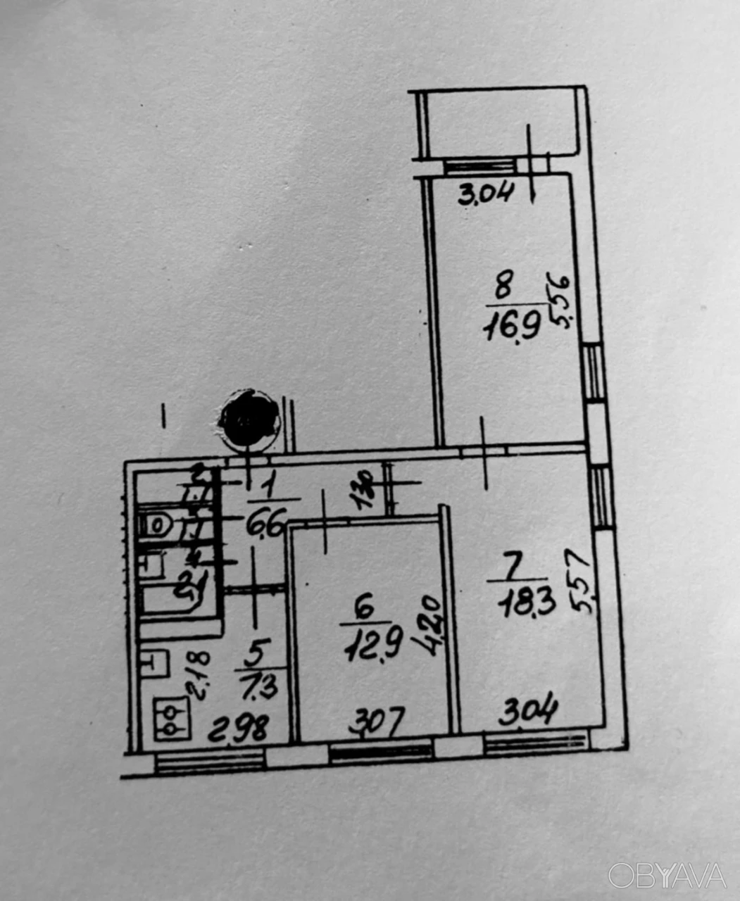 3-room apartment, 68 sq.m
