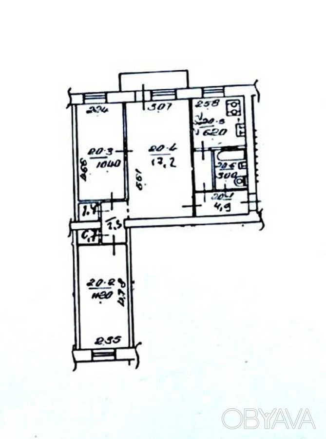 3-room apartment, 58.10 sq.m.