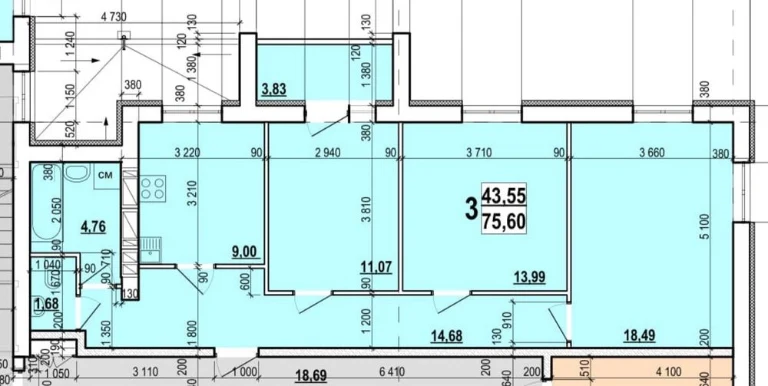Продам 3 комнатную квартиру ЖК Мира-3, ХТЗ, Индустриальная S